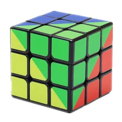 ZCUBE 3x3 Black Trihedral Unequal Magic Cube Puzzle Toy (Rainbow Color)