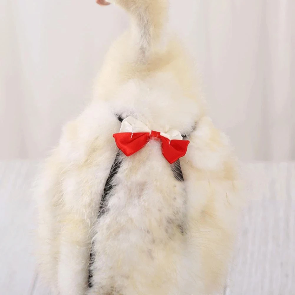 Farm Pet Diaper Goose Duck Chicken Poultry Diaper Lovely Adjustable Linkhole Fabric Bow Knot