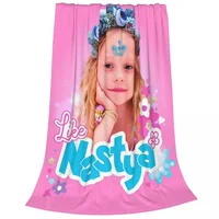 Cute Like Nastya Blankets Coral Fleece Plush Summer Air Conditioning Kawaii Cartoon Throw Blanket for Sofa Car Bedding Throws 1