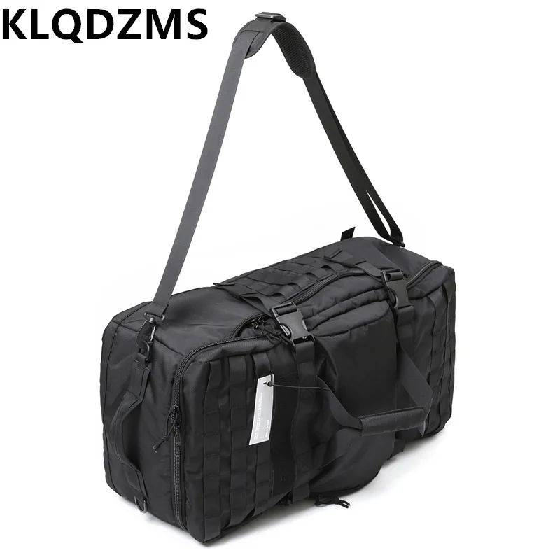KLQDZMS Men's Backpack Oxford Cloth Large-capacity Travel Bag Shoulder Handheld Duffel Bag Checked Bag Waterproof Shoulder Bag