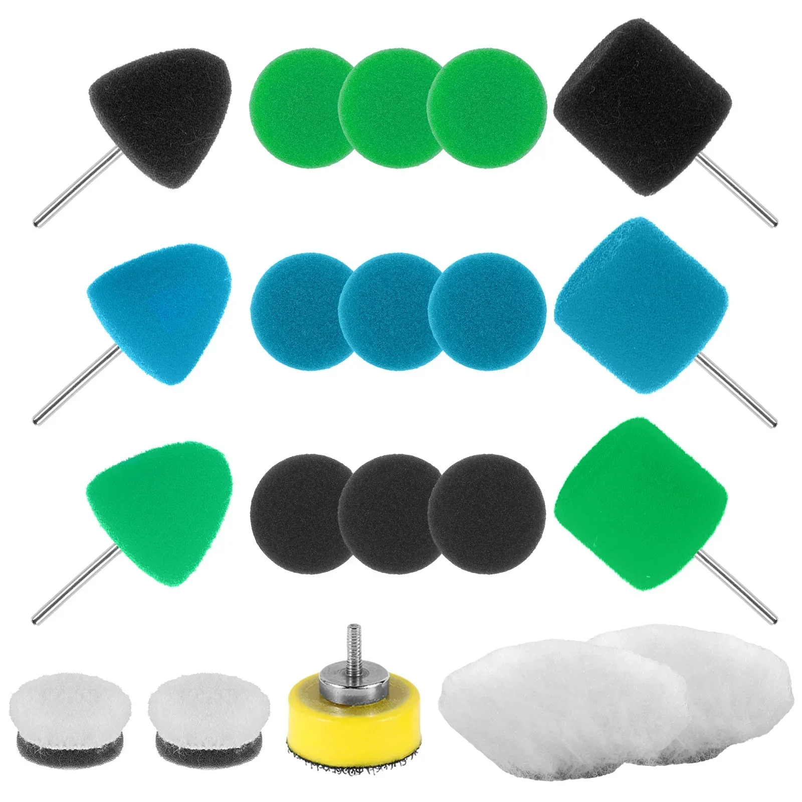 20Pcs 1inch Mini Buffing Polishing Pads Mini Detail Polishing Pads Set Wear-Resistant Sponge Wool Polisher Pads Car Detail Small 2