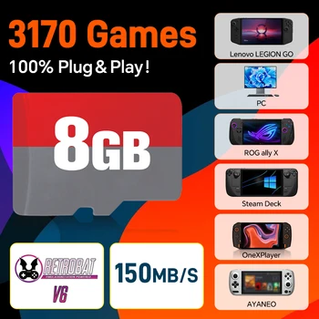 Carta da gioco Retrobat con 3170 giochi per N64/SNES/Neo Geo per ROG Ally/LEGION GO/AYANEO/OneXPlayer/Steam Deck Windows Palmare e PC