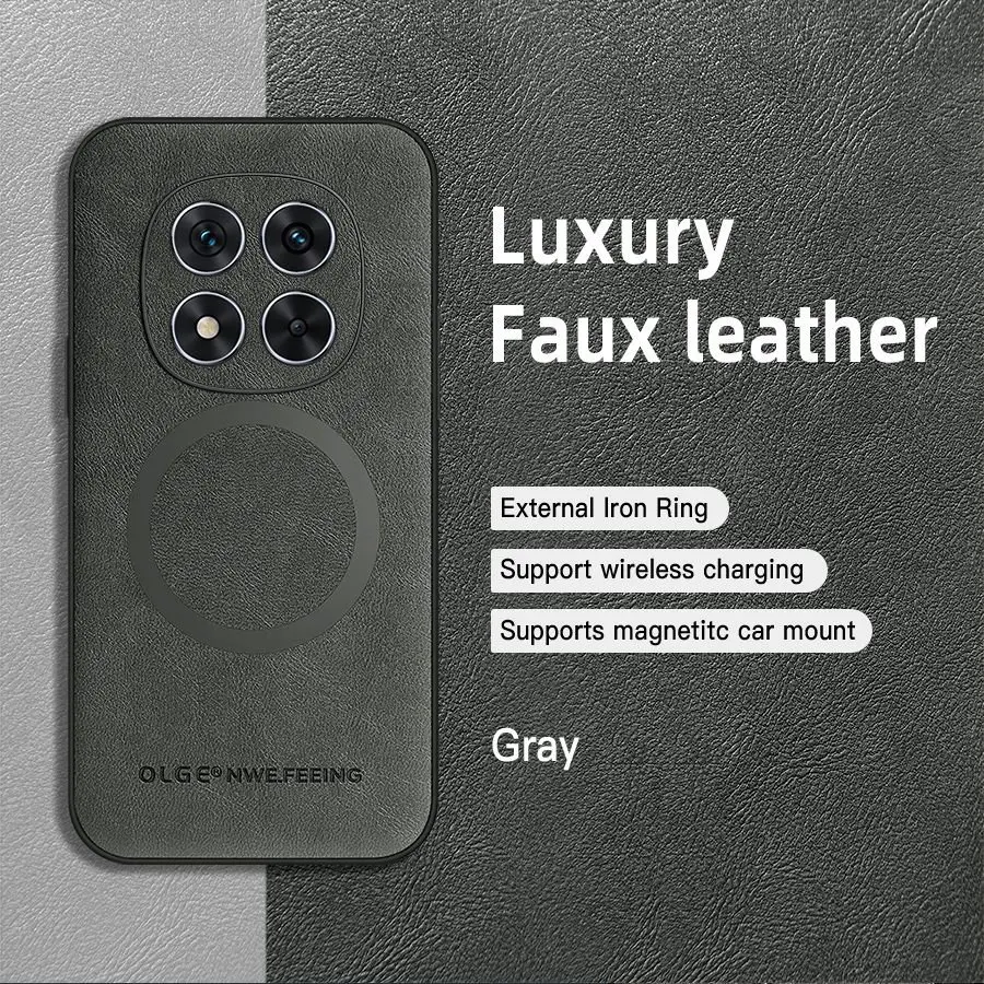 Vintage Classic Leather Magnetic Shockproof Protective Case with Mag-safe Back Cover