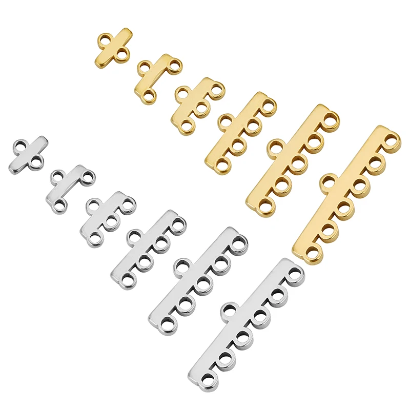120pcs Multi Strand Jewelry Connectors - 3 Color Rectangle Clasps For Necklaces & Bracelets