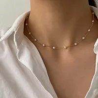 Nouveau Collier Ras-du-Cou Kpop pour Femme avec Perles Dorées, Bijou Gothique Pendentif pour le Cou, Modèle 2026 pour Fille 2