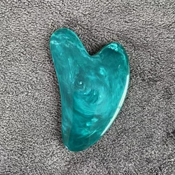 Heart-Shaped Beeswax SPA Massage Guasha Face Massager Scraper (Blue)