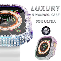 Luxury Diamond Case for Apple Watch Ultra 8 49mm Bumper Protector IWatch 49Mm Series 8 PC Hard Cover DIY Replacement Accessories