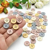 50pcs 15mm Wooden Buttons For Clothing Needlework Scrapbooking Wooden Decorative buttons for Crafts Diy Accessories 1
