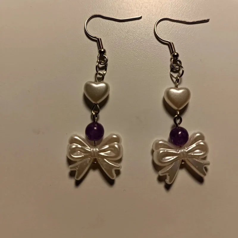 ribbon earrings Y2K handmade