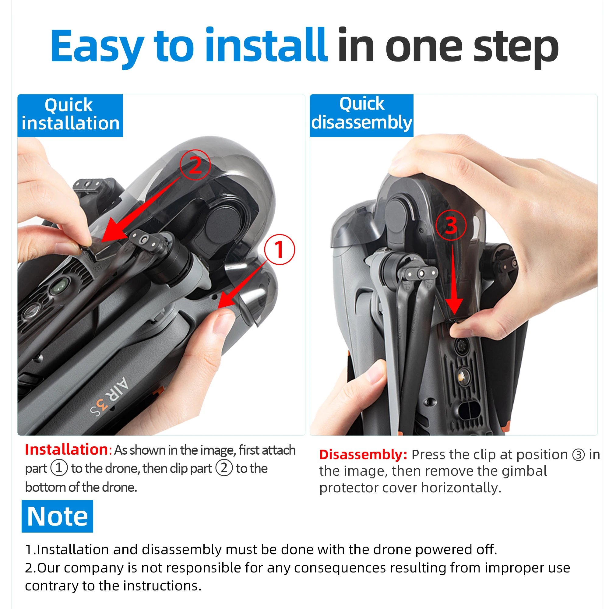 Drone Gimbal Protector STARTRC Gimbal Protector For DJI Air 3S Camera Lens