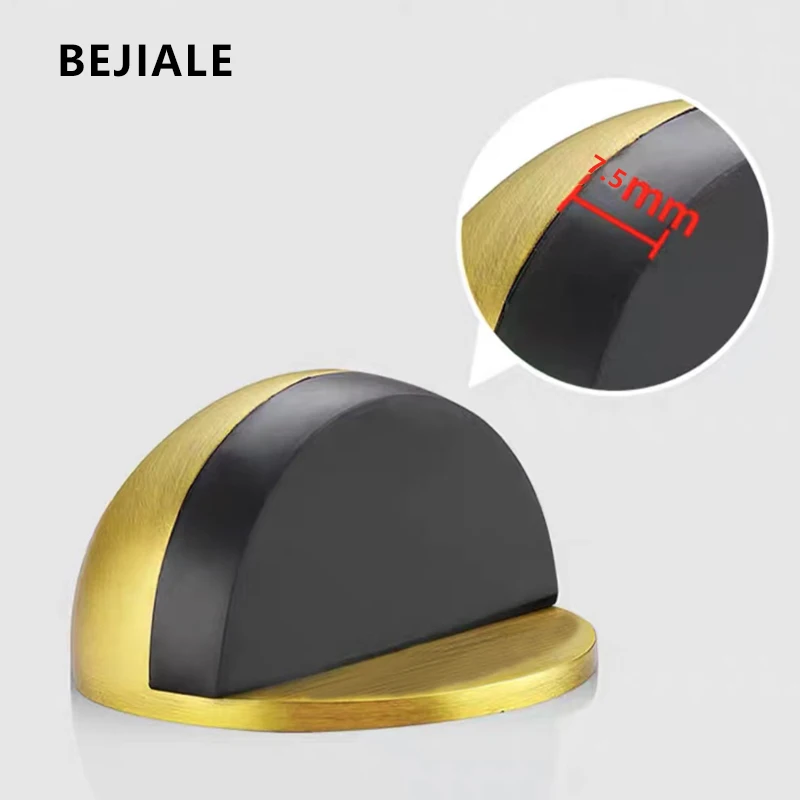 Stainless Steel Door Bump Free Punching Door Magnetic Suction Rubber Semicircle Anti-collision Suction Hardware Accessories