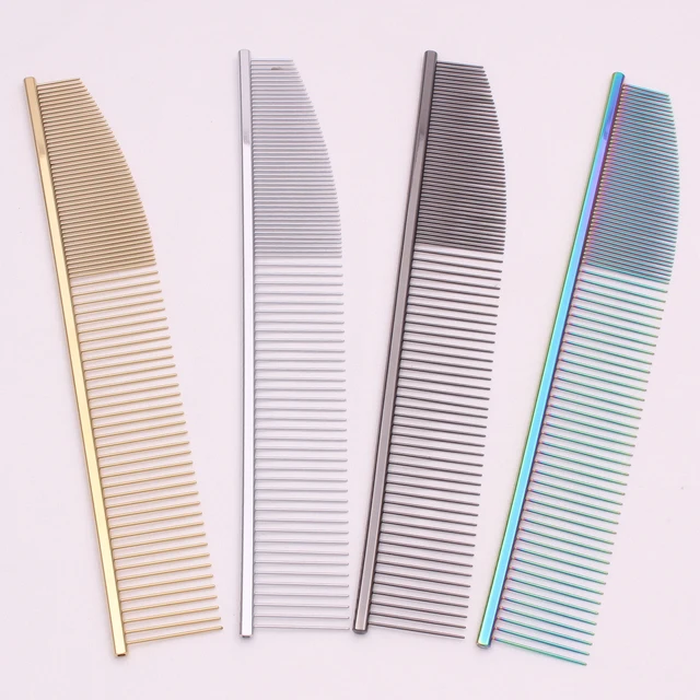 Copper Dog Grooming Combs Pet Boundary Knot Massage Tools Professional Salon Cat Hair Cleaning Crescent High Low Teeth 7816# 2