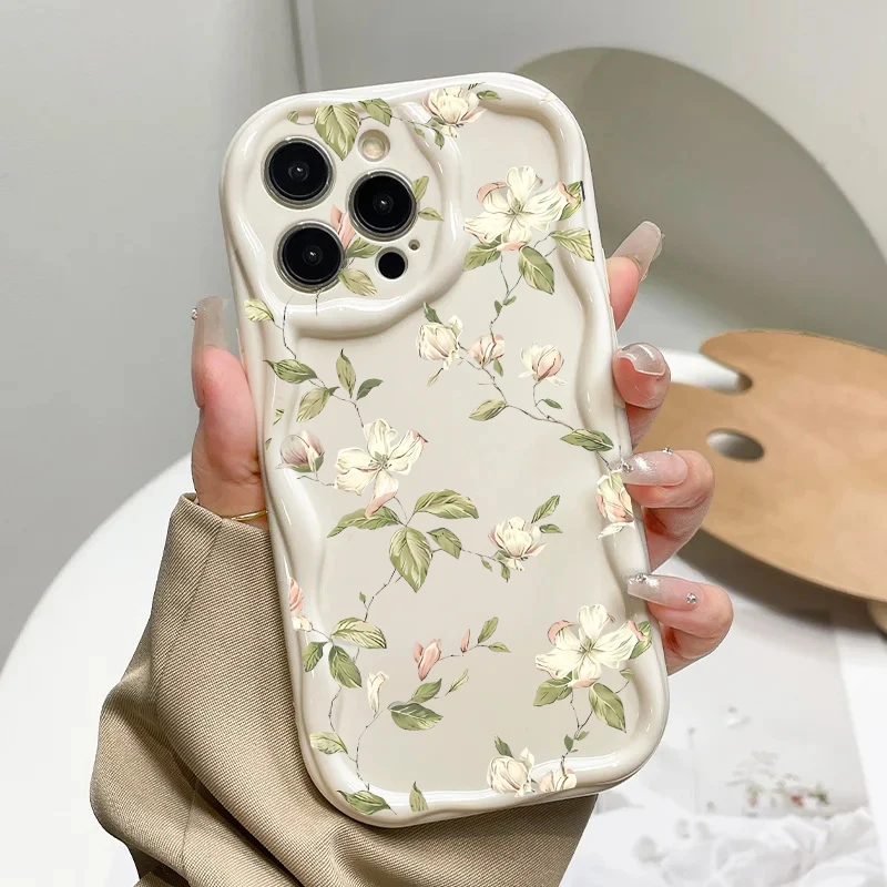 Elegant Floral Heart Love Protective Case - Fashion Tulip & Leaf Design