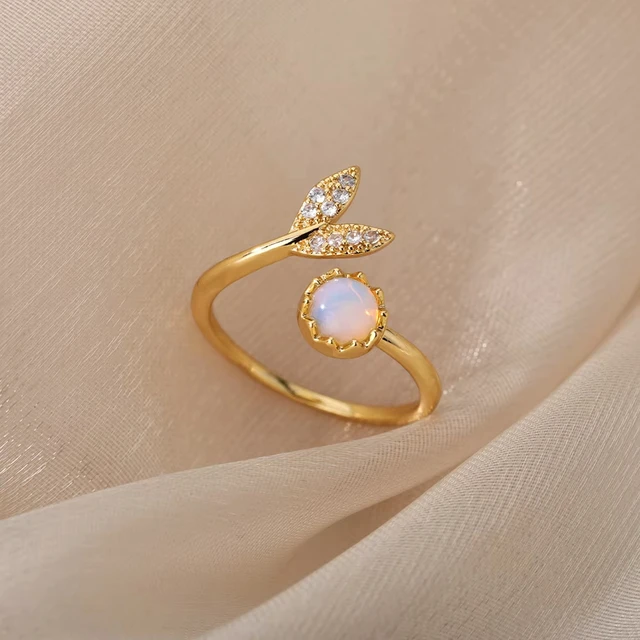 Bagues géométriques de luxe en Zircon pour femmes, en acier inoxydable, couleur or, anneau ouvert, tendance, fête de mariage, bijoux esthétiques, cadeau pour Femme