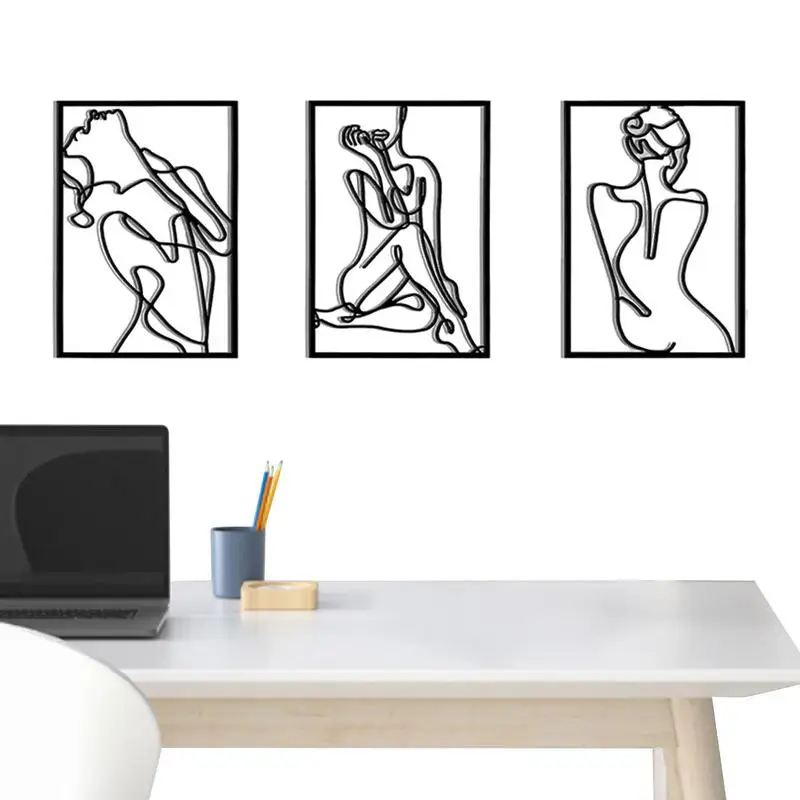 

Single Line Art Wall Modern Minimalist Wall Decor Abstract Line Art Wall Decor 3Pcs Minimalist Women Wall Decor For Kitchen