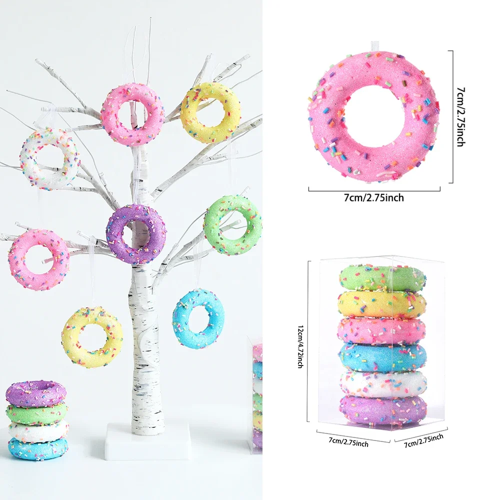 thumbnail image 1 of 1 caja de decoración navideña, macarrones, pastel, helado, donut, árbol de Navidad, accesorio para fiesta de Año Nuevo 2024, regalo para niños, 1 of 5