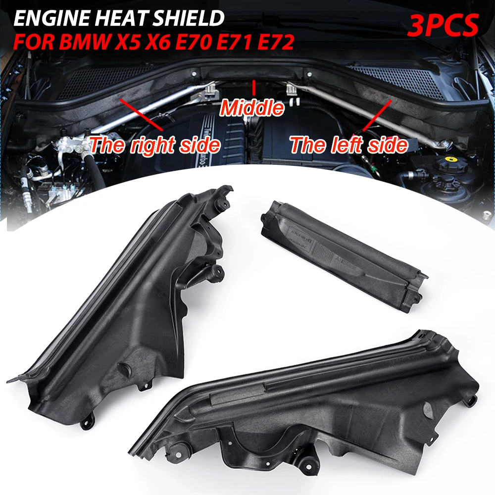 BMW X5 X6 E70 E71 E72 자동차 부품 51717169419 51717169420 51717169421 자동차 엔진 상단 구획 파티션 플라스틱, 1 세트