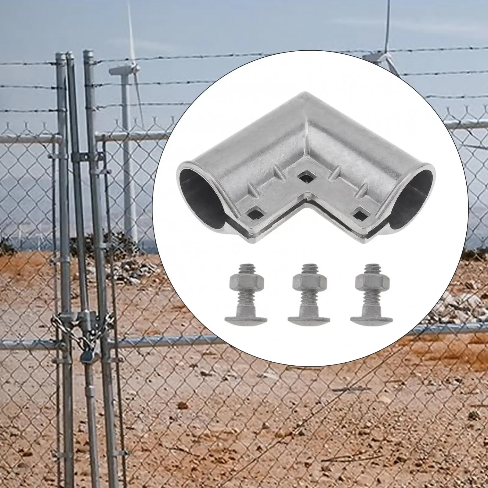 1-3/8 In Diameter 8-Pack Aluminum Chain Link Fence Corners - 1-3/8