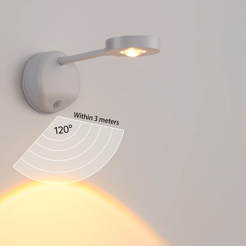 Motion Sensor Wireless Wall LED Lamp Rechargeable TYPE-C USB For Kitchen Bedroom Living Room Indoor Lighting