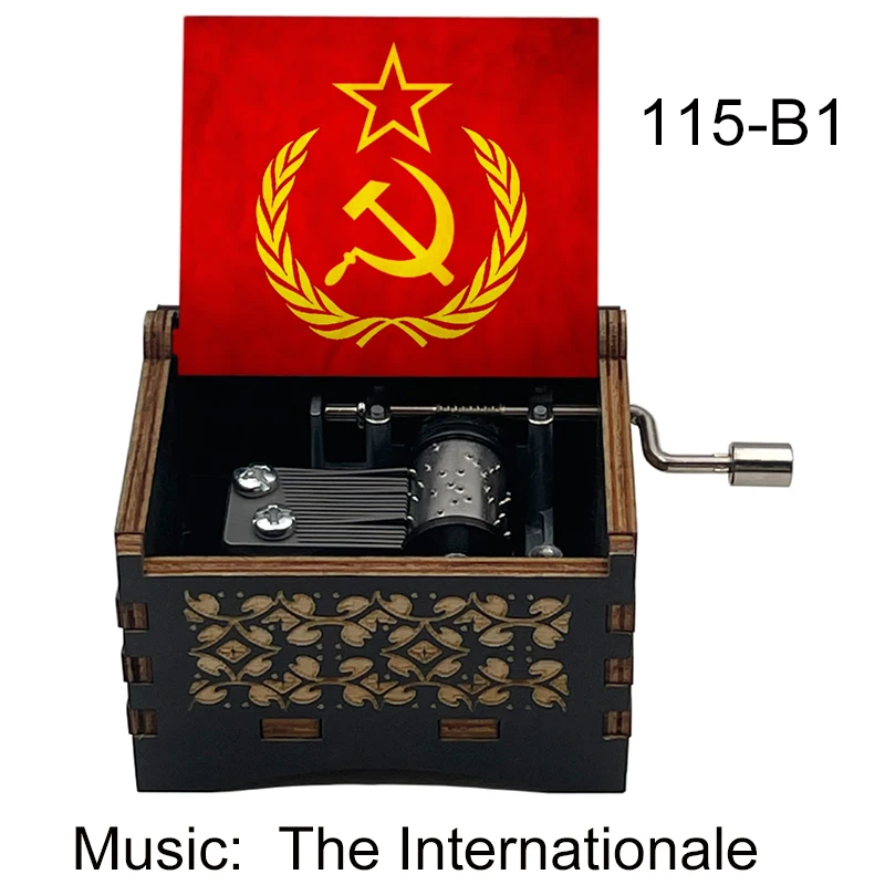 Music Box Wooden The Internationale Music Box hand Musical Box Gift For students workmate friends father mother grandfather new year gift