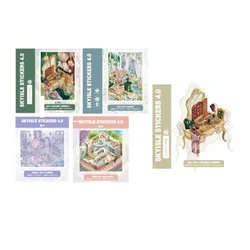 Kawaii Sky Island 3D Miniature Scene Stickers - DIY Handmade Stacking Game & Creative Scrapbook Stickers (Full set)