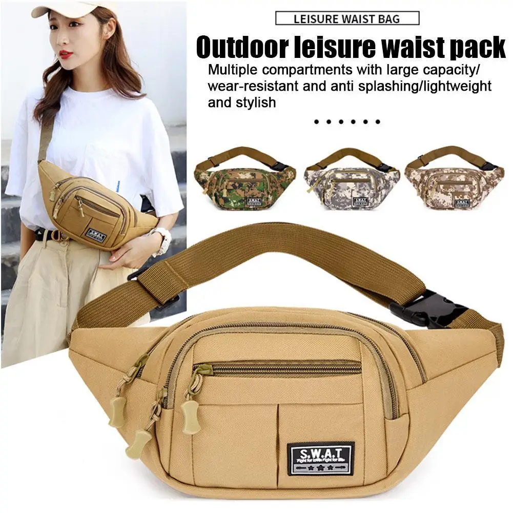 Outdoor Waterproof Lightweight Fanny Pack Camouflage Running Belt Pouch Crossbody Chest Bag Sport Waist Bag O0C1