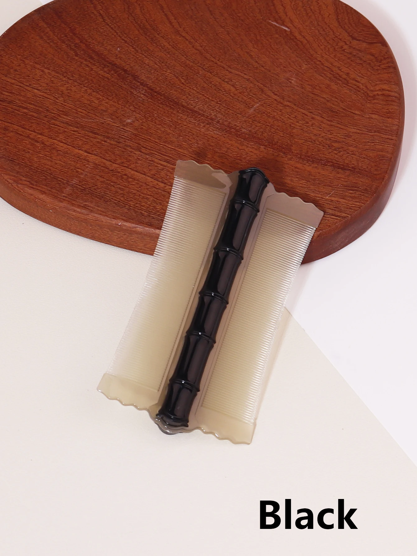 1 parça çift taraflı bambu eklem şifreli dişler, baş bitlerinin çıkarılması, kepek giderilmesi, masaj Gerçek saç peruklarına özel