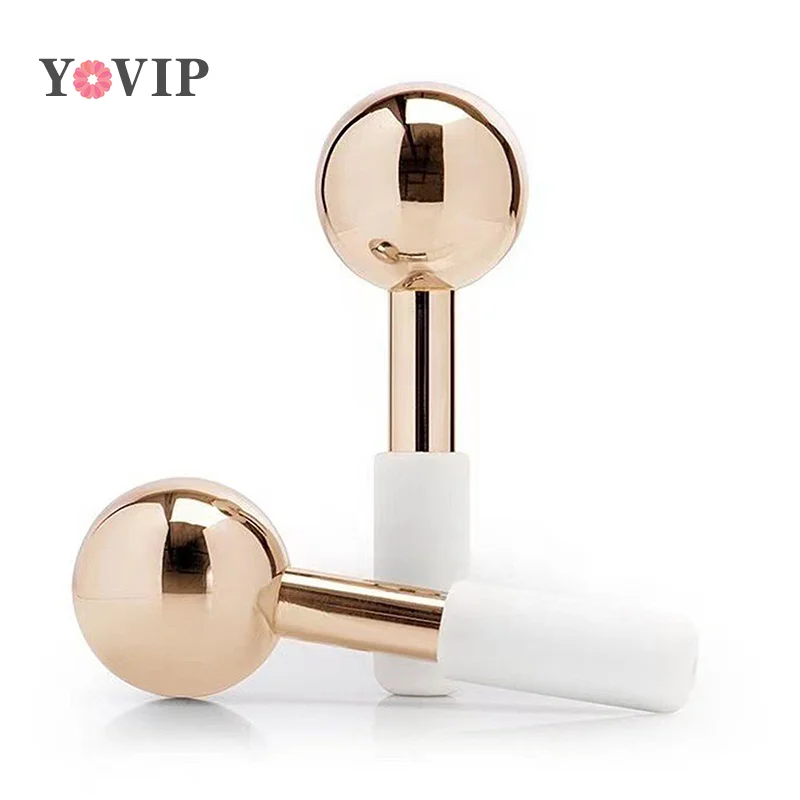 Facial Ice Globes Cold Hot Stainless Steel Facial Roller Skin Beauty Spa Cooling Globe Massage Ball Face Care Cryo Freeze Stick