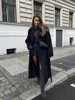 Wool Women Overcoat Fashion Oversize Lapel Single-breasted Long Sleeve Coat 2025 Autumn Lady Elegant Commuter Outwear