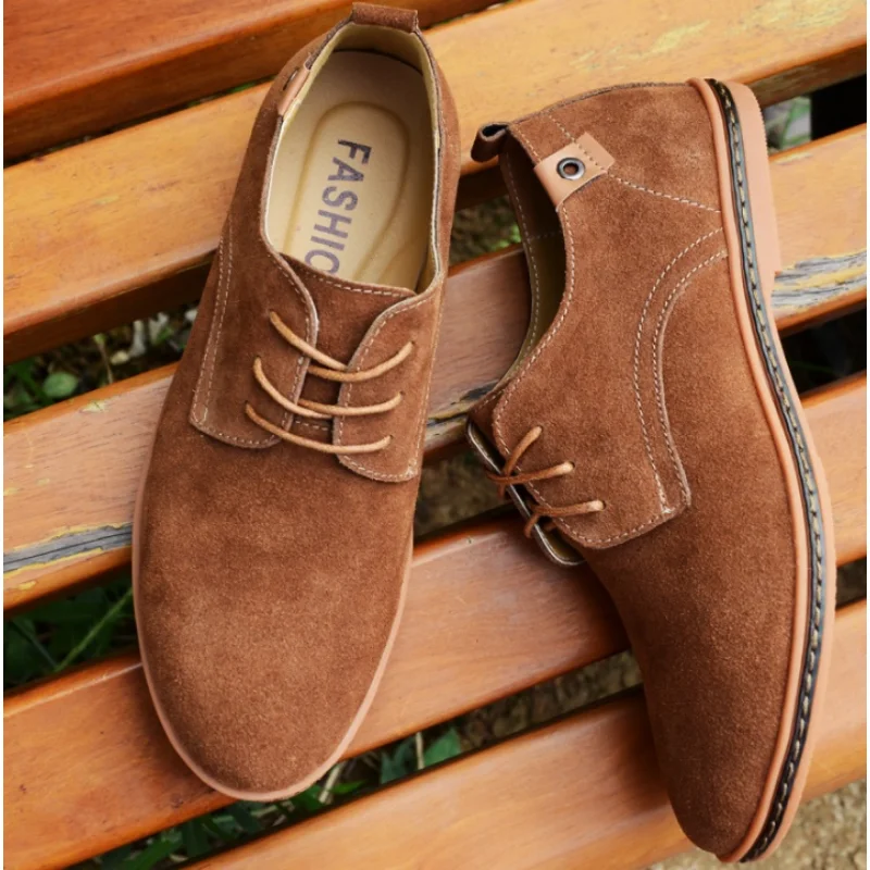 

2023 fashion men casual shoes new spring men flats lace up male suede oxfords men leather shoes zapatillas hombre size 38-48
