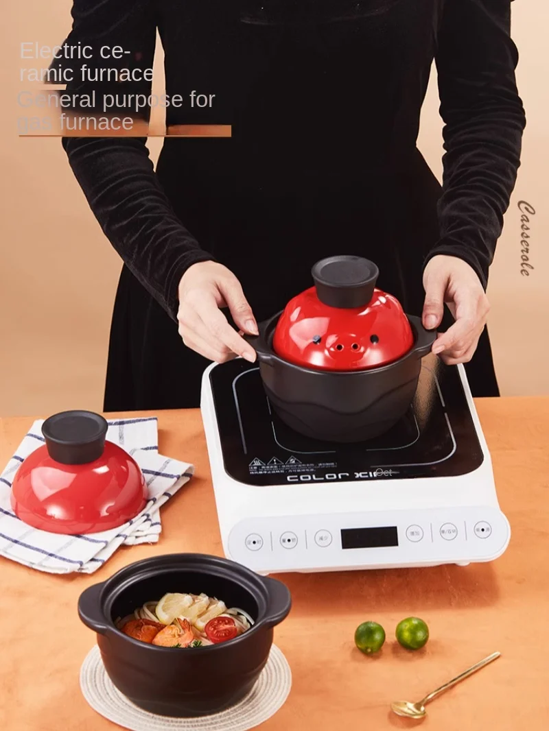 Old style Open Fire Heat-resistant Ceramic Casserole Stew Pot Rice Pot Household Gas Stove Open Fire Special Induction Cooker casserole pot