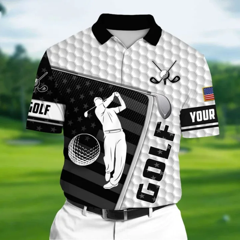 Fashion Golf Wear Men Leisure Lapel Polo T Shirt Outdoor Sports
