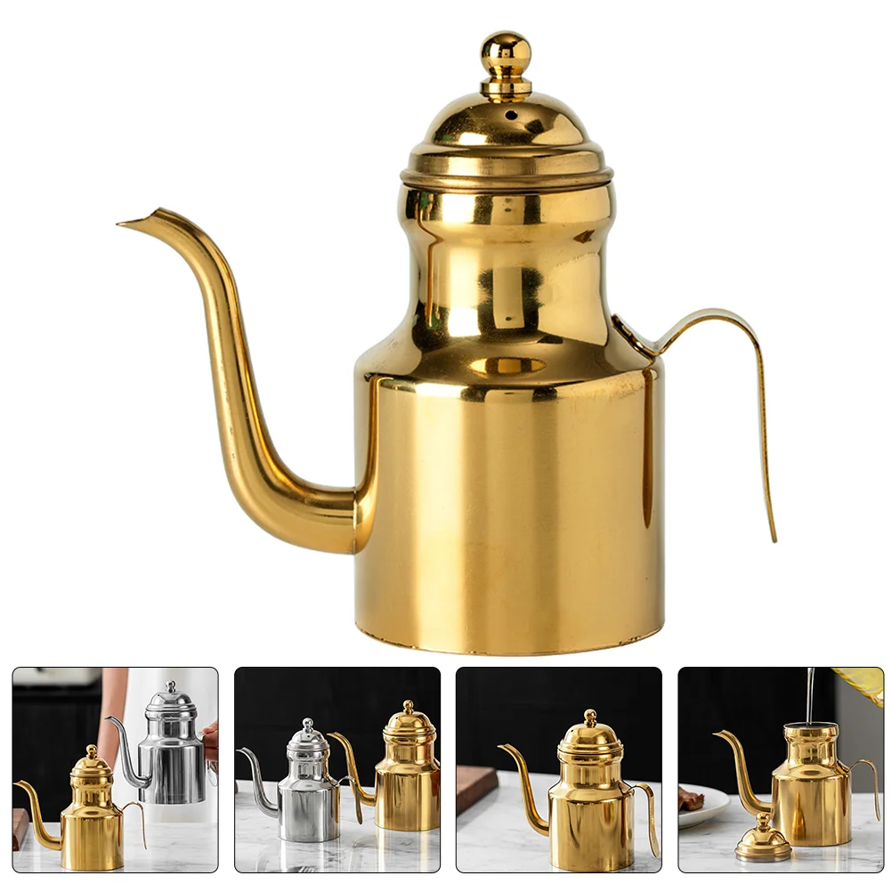 

Hemoton Olive Oil Dispensers Bottle Oil Can Stainless Steel Oil Dispenser Pot Oil Salad Dressing Storage Oil Bottles