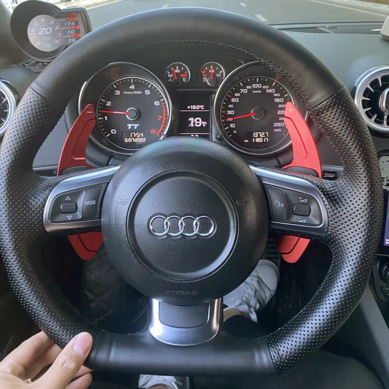 Kundenspezifische Lenkradabdeckung, 100 % passend für Audi TT TTS (8J) 2006–2013, 2014, A3 S3 (8P), Sportback 2008–2012, R8 (42), Autozubehör