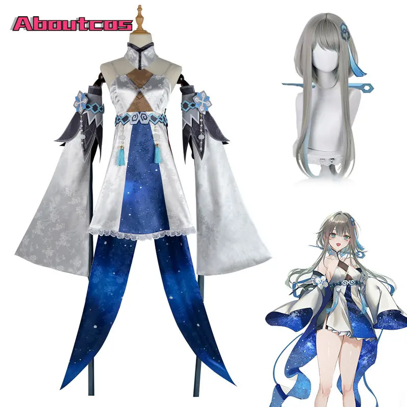 

Aboutcos Guizhong Genshin Cosplay Costume Genshin Impact Guizhong Wig Gui Zhong Liyue Gods Dress Cosplay Costume Halloween