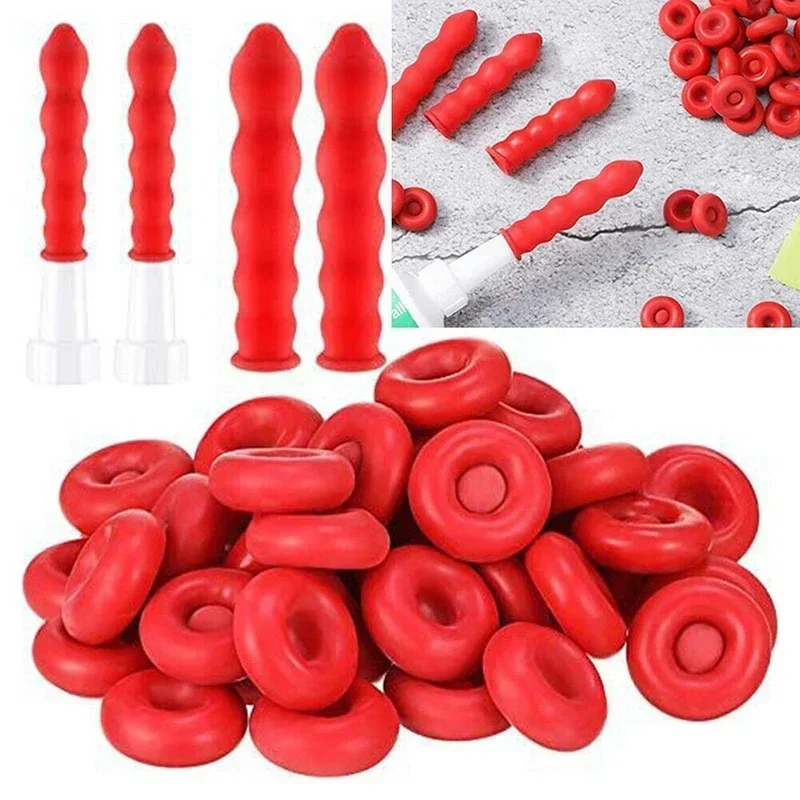 

20Pcs Caulking Gun Nozzles Cap Red Caulk Saving Cap Caulk Sealer Saver Open Caulking Tube For Sealing And Preserving