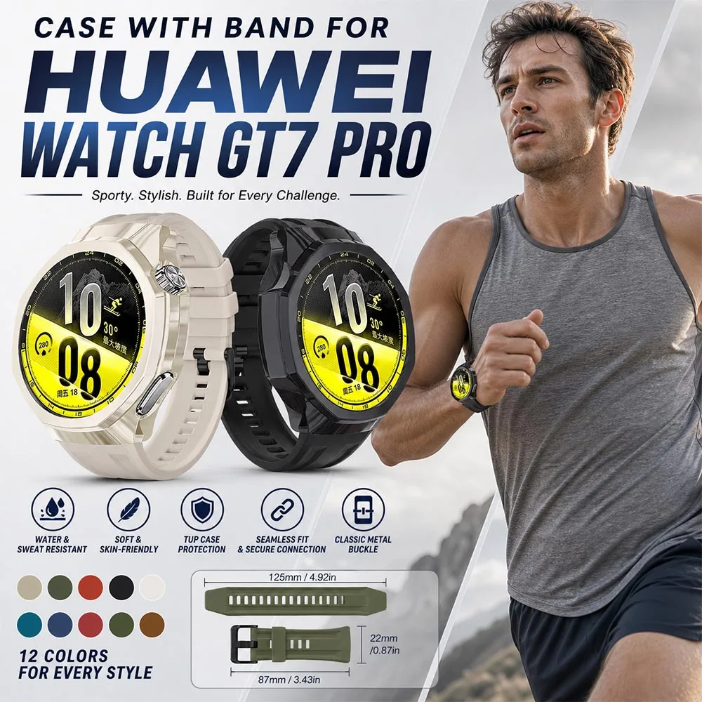 Versatile Silicone Strap with TPU Case - Full Coverage Replacement Band and Protective Accessory