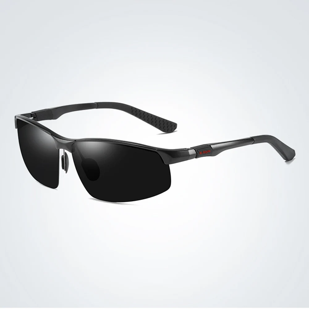 

Sport Al-mg Alloy Rimless Polarized Mirror Sunglasses Grey Brown Yellow Lenses Driving Outdoors Sun Glasses