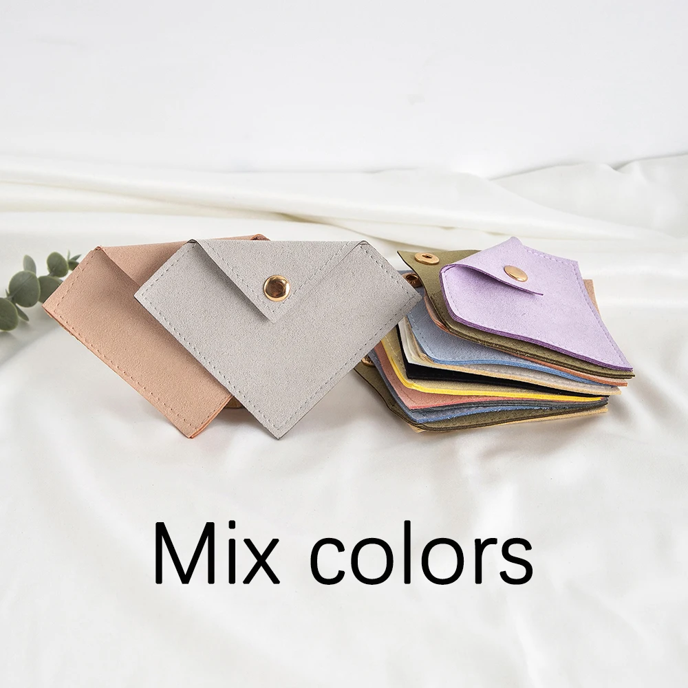 Elegant Suede Microfiber Jewelry Pouch with Button Closure