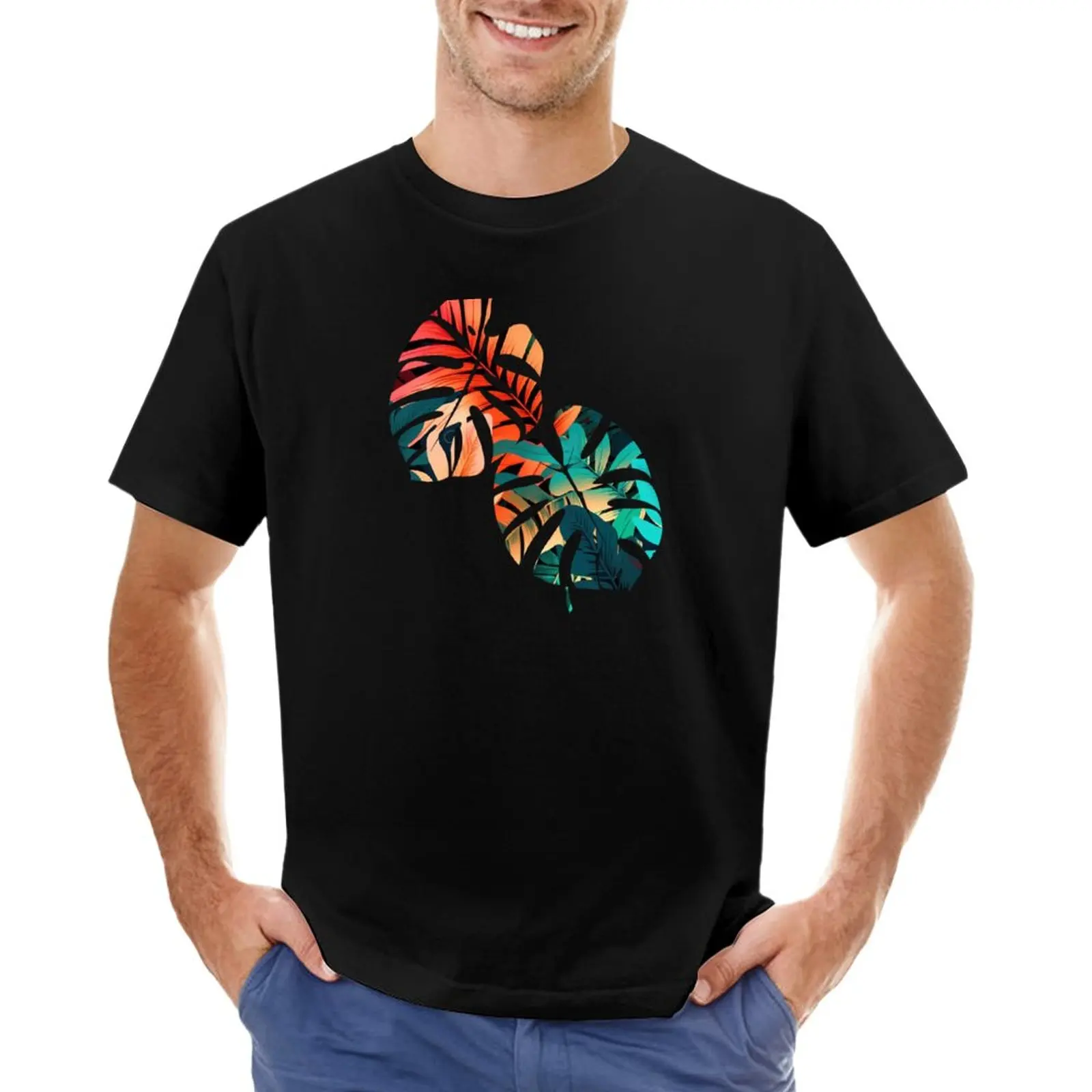 

Tropical sunset T-Shirt Aesthetic clothing funny t shirt Short sleeve tee men