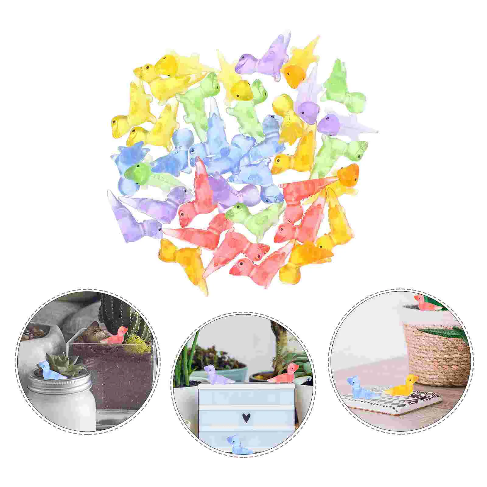 

36 Pcs Car Dashboard Lizard Landscape Gardening Ornaments Mini Animal Figurines Resin Craft Glowing Crafts