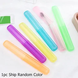 Travel Portable Toothbrush Holder - Transparent Storage Case and Organizer (Simple random Color)