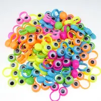 50 Pcs/Set Eye Finger Puppets Googly Eyes Rings Cartoon Finger Rings Eyeball Ring Party Gift for Kid Boy Girl 1