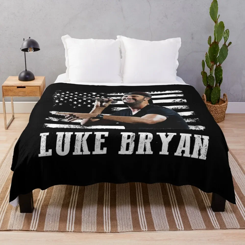 

Distressed American Flag Music Luke Legend Throw Blanket Plaid on the sofa Baby Blanket Blankets Sofas Of Decoration