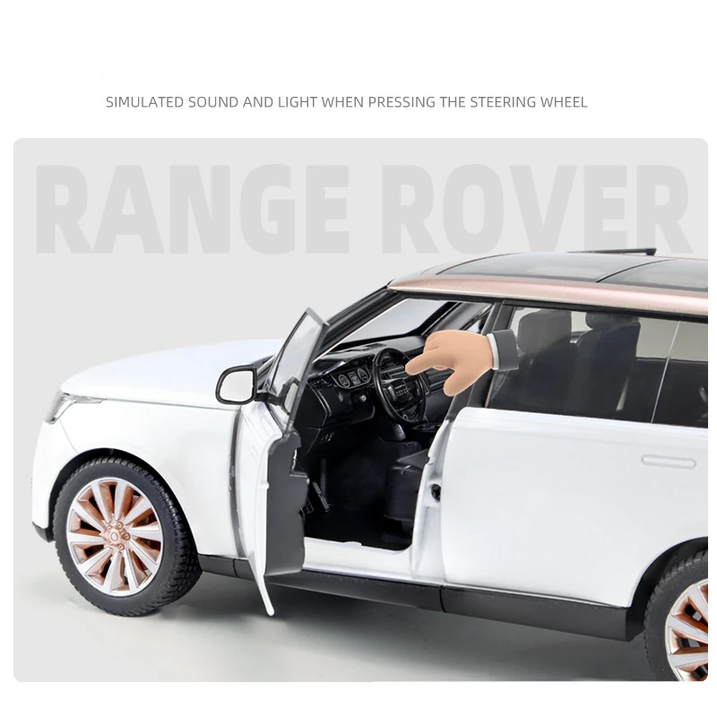 1:18 2022 LAND ROVER RANGE ROVER SV Alloy Car Model Sound And
