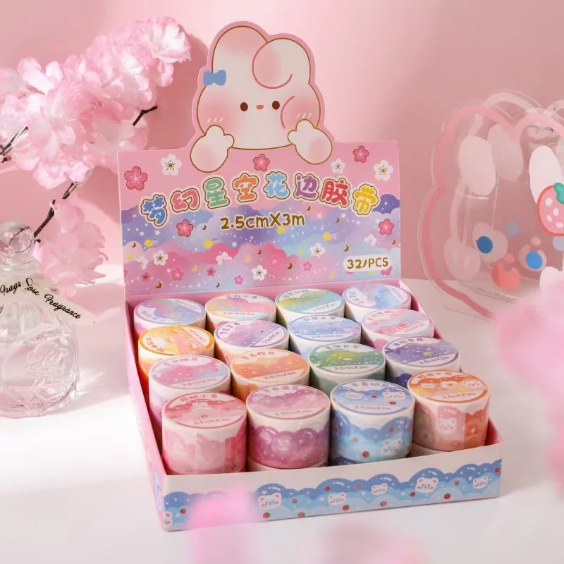 

32 шт./партия 25 мм * 3 м звездное небо кролик медведь васи лента декоративные наклейки Скрапбукинг клейкая Маскировочная лента канцелярские принадлежности