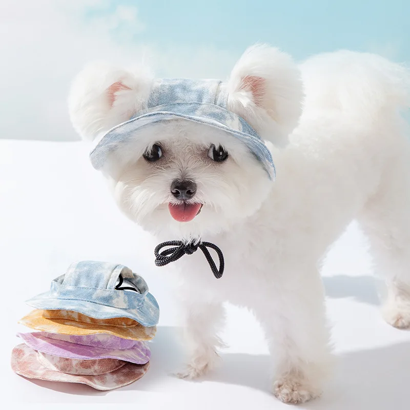 

Pet Cute Hat Four Seasons Universal Dog Hat Leaky Ears Adjustable Fisherman Hat Teddy Sunscreen Sunshade Hat Dog Accessories