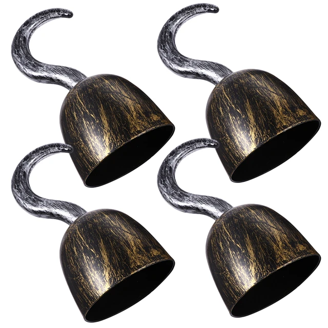 4 Pcs Golden Pirate Hook Party Performance Props Costumes Captain Cosplay  Toys Hand Plastic Hooks - AliExpress