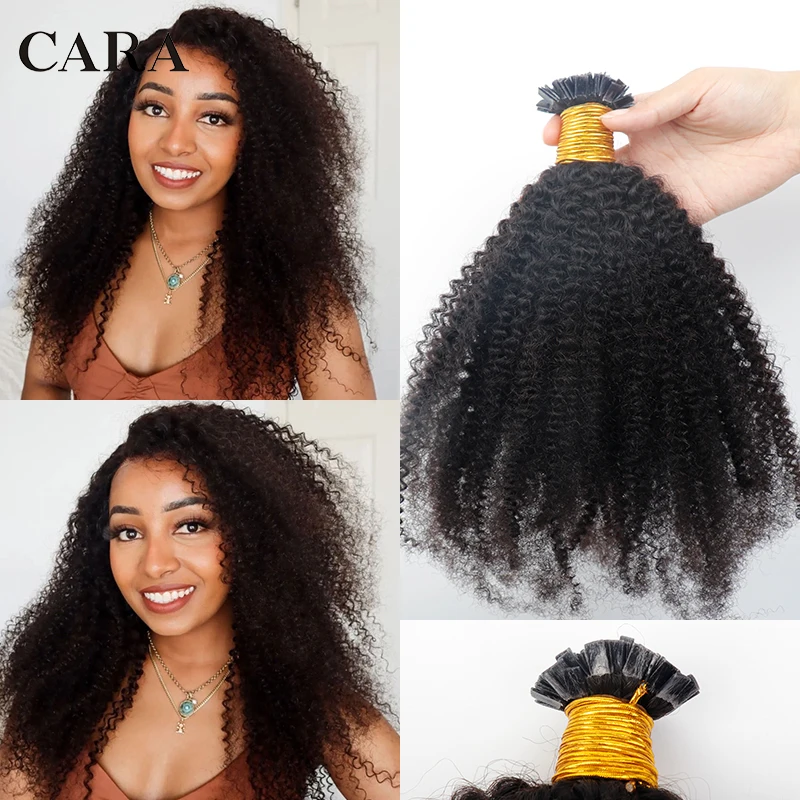 

4B 4C K Tip Hair Extension Human Hair Keratin Fusion Flat Tip Microlink Hair Extensions Afro Kinky Curly Brazilian Virgin Hair