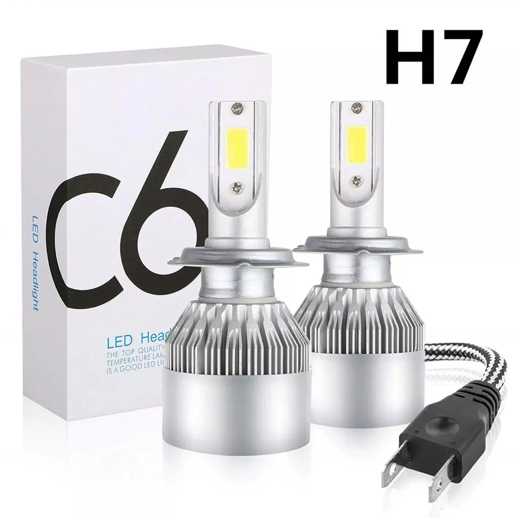 Car LED Headlights 2Pcs C6 H4 H7 H11 9005 9006 7600LM 36W LED Hi / Lo Beam Light Bulbs colour 6000K